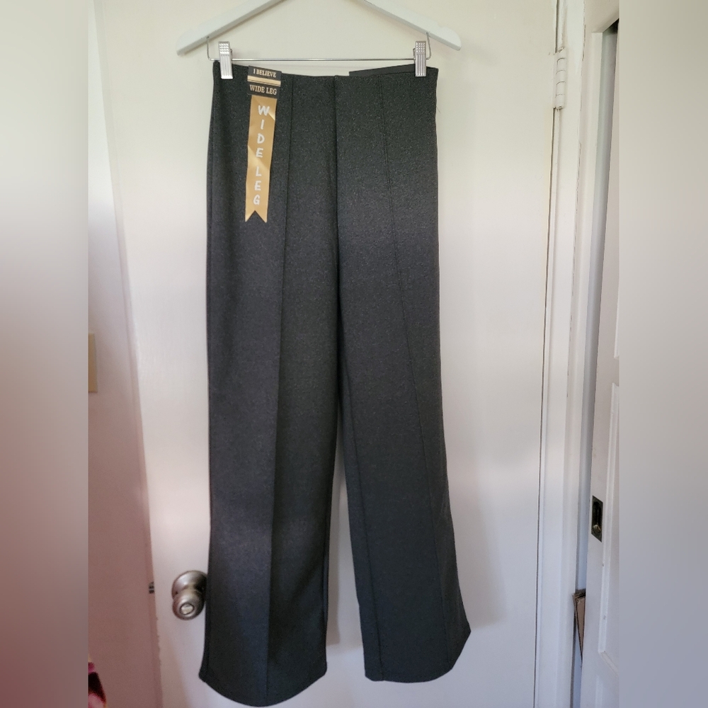 BELIEVE Gray Wide-Leg Trousers size M 8
